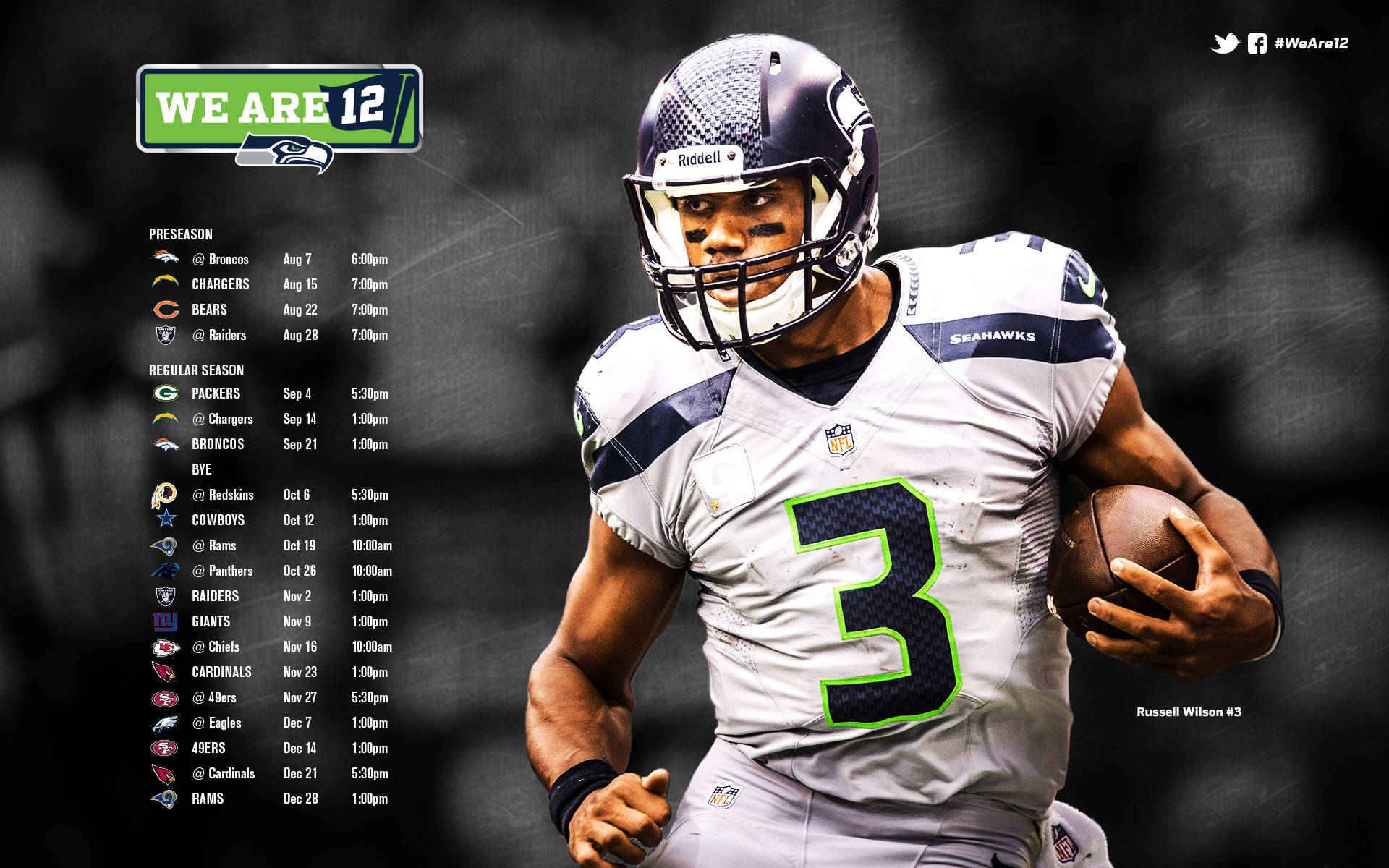 Russell Wilson With Schedule Wallpaper