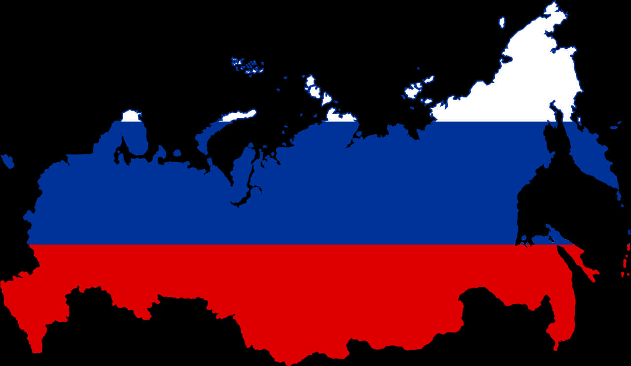 Russia Flag Map Silhouette PNG