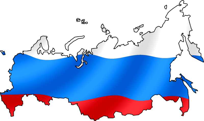 Russia Map Flag Overlay PNG