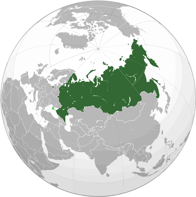 Russia Map Global Projection PNG