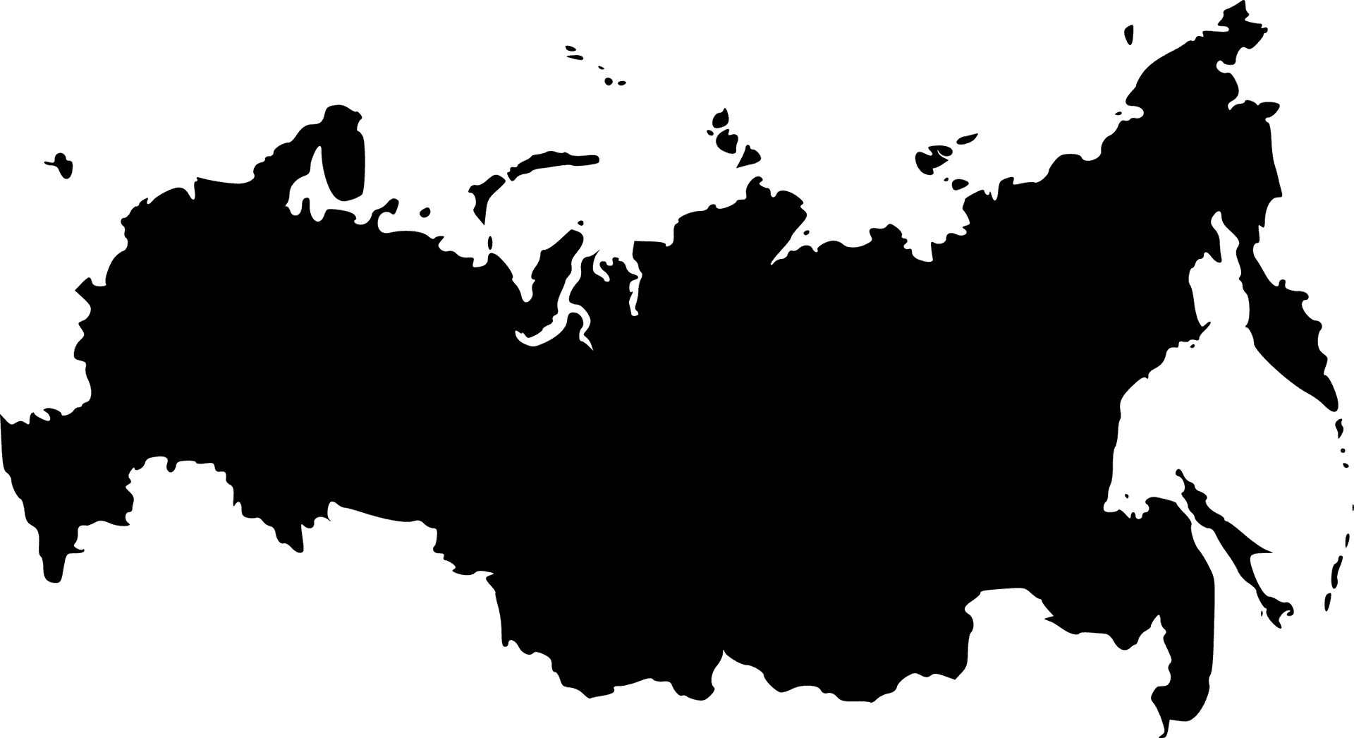 Russia Outline Map Silhouette PNG