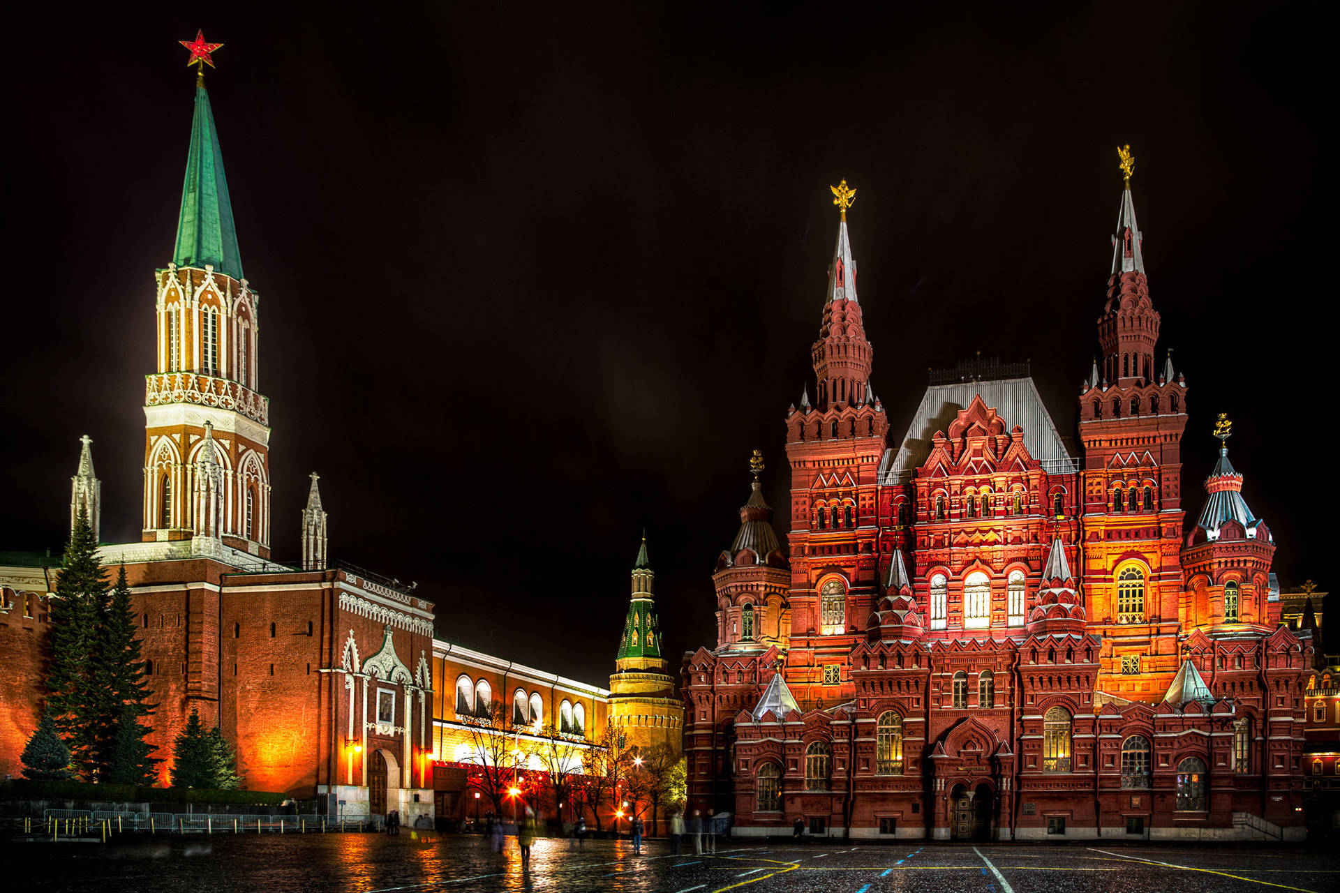 Russia Red Square At Night Wallpaper