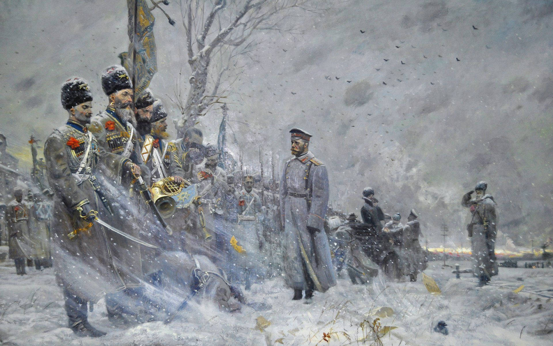 Russia Soldiers Painting Wallpaper