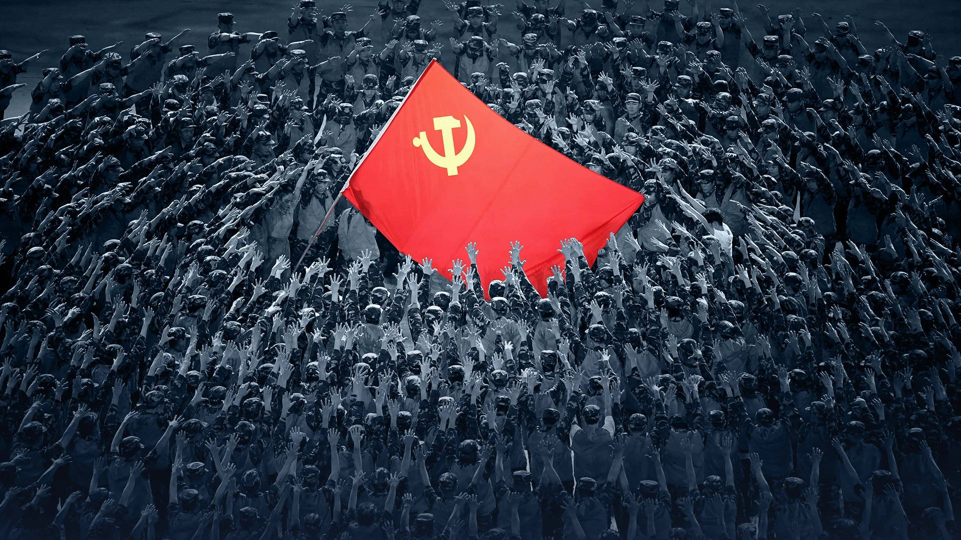 Den russiske hær med Sovjetunionens flag Wallpaper