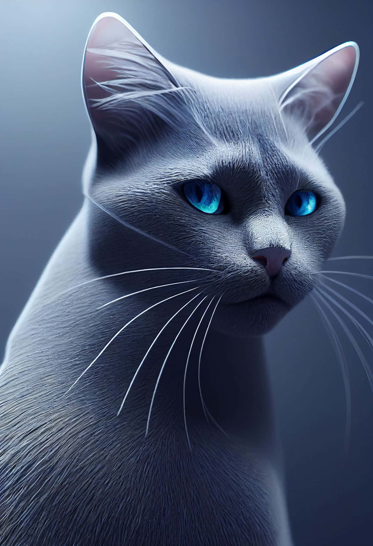 Adorable Russian Blue Cat