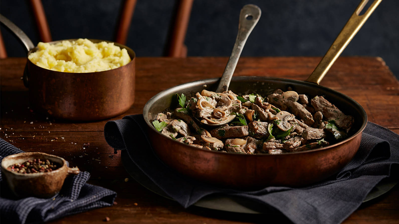 Sumptuous Russian Beef Stroganoff Served in Style Wallpaper