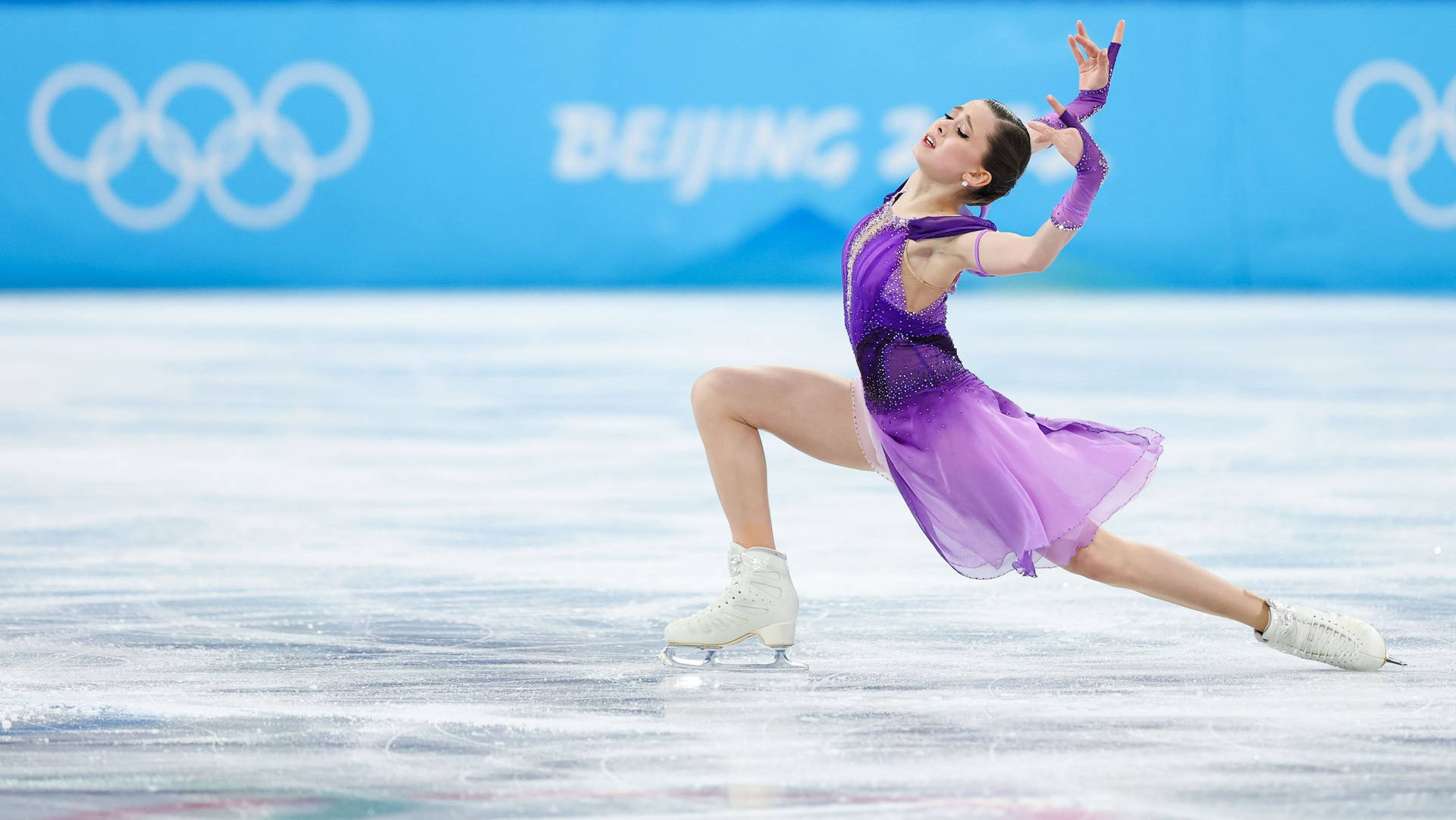 Russerens figure skatersuperstjerne Kamila Valieva ved OL 2022 Wallpaper