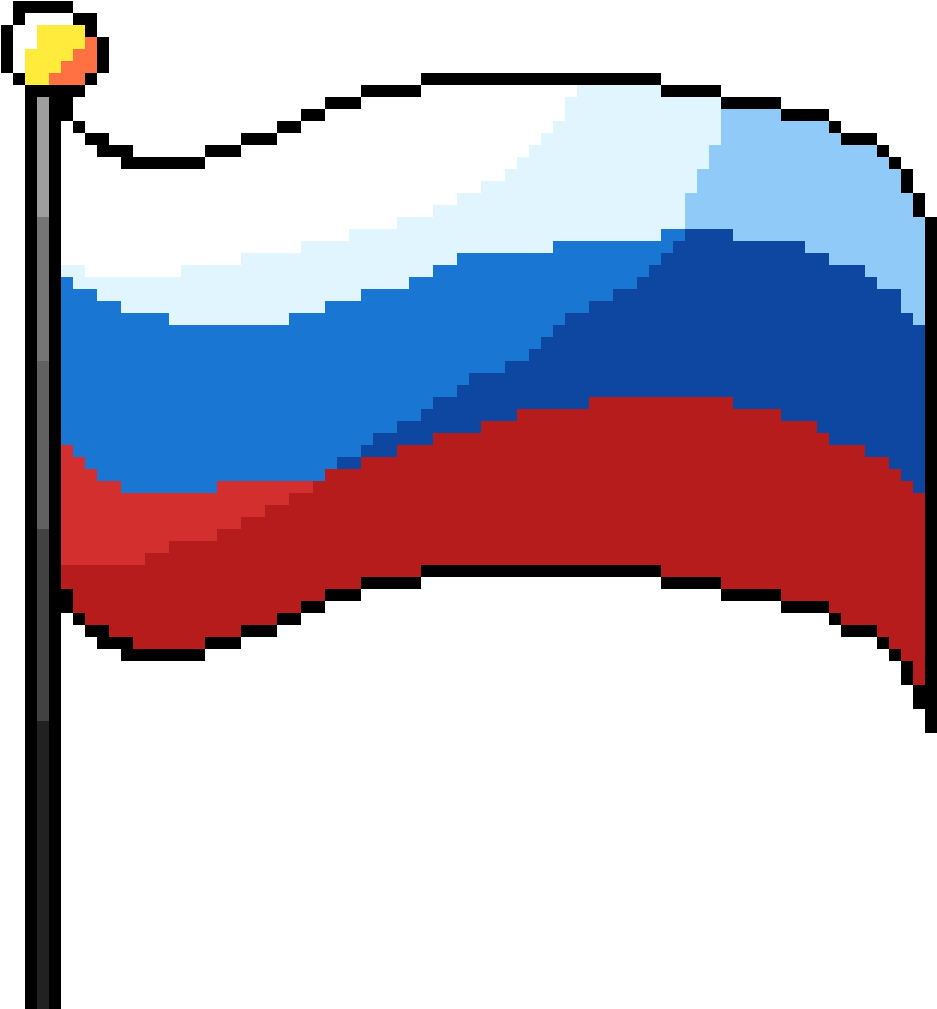 Russian Flag Pixel Art PNG