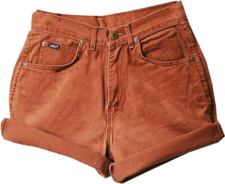 Rust Colored Denim Shorts PNG
