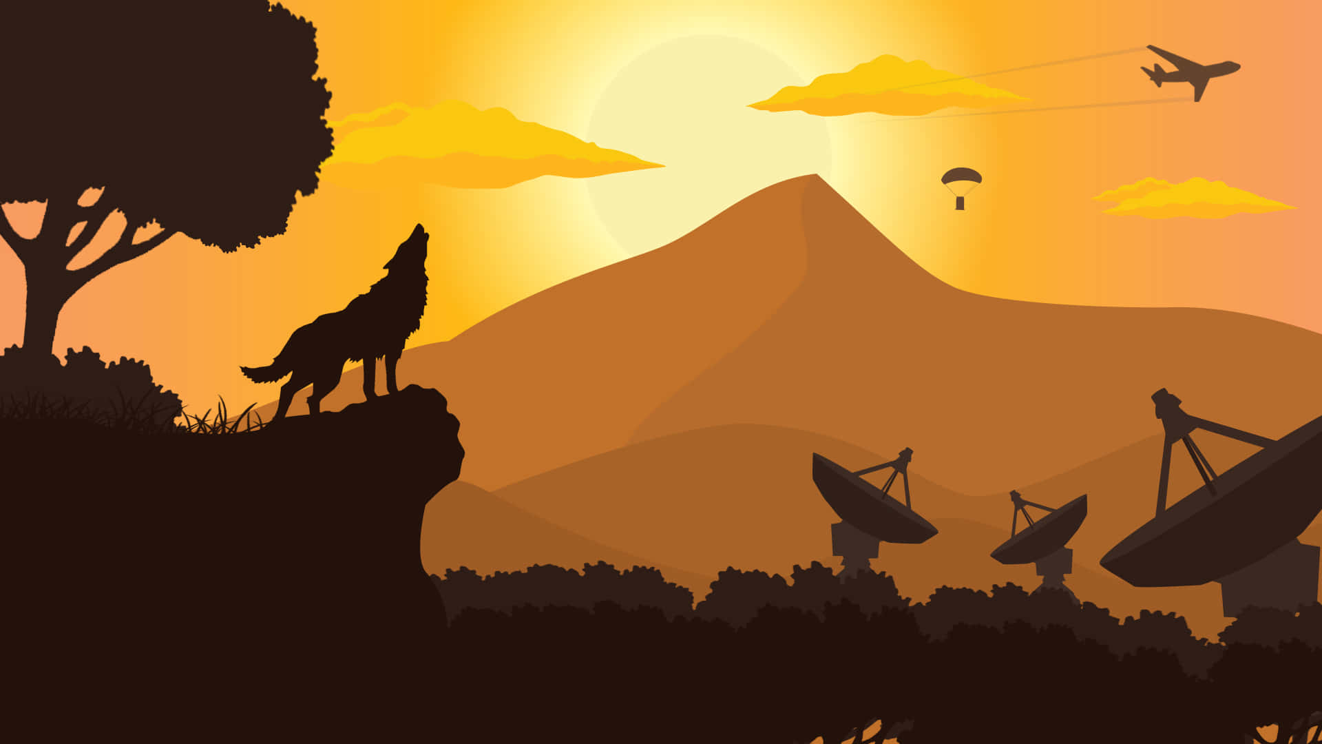 A Wolf Is Standing In The Sun Wallpaper
