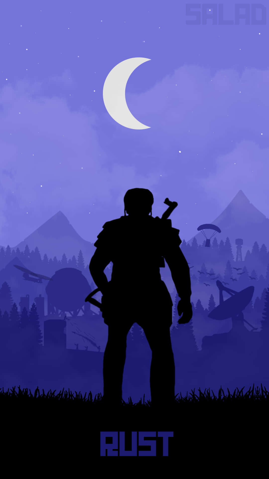 A Silhouette Of A Man Standing In Front Of A Mountain Wallpaper
