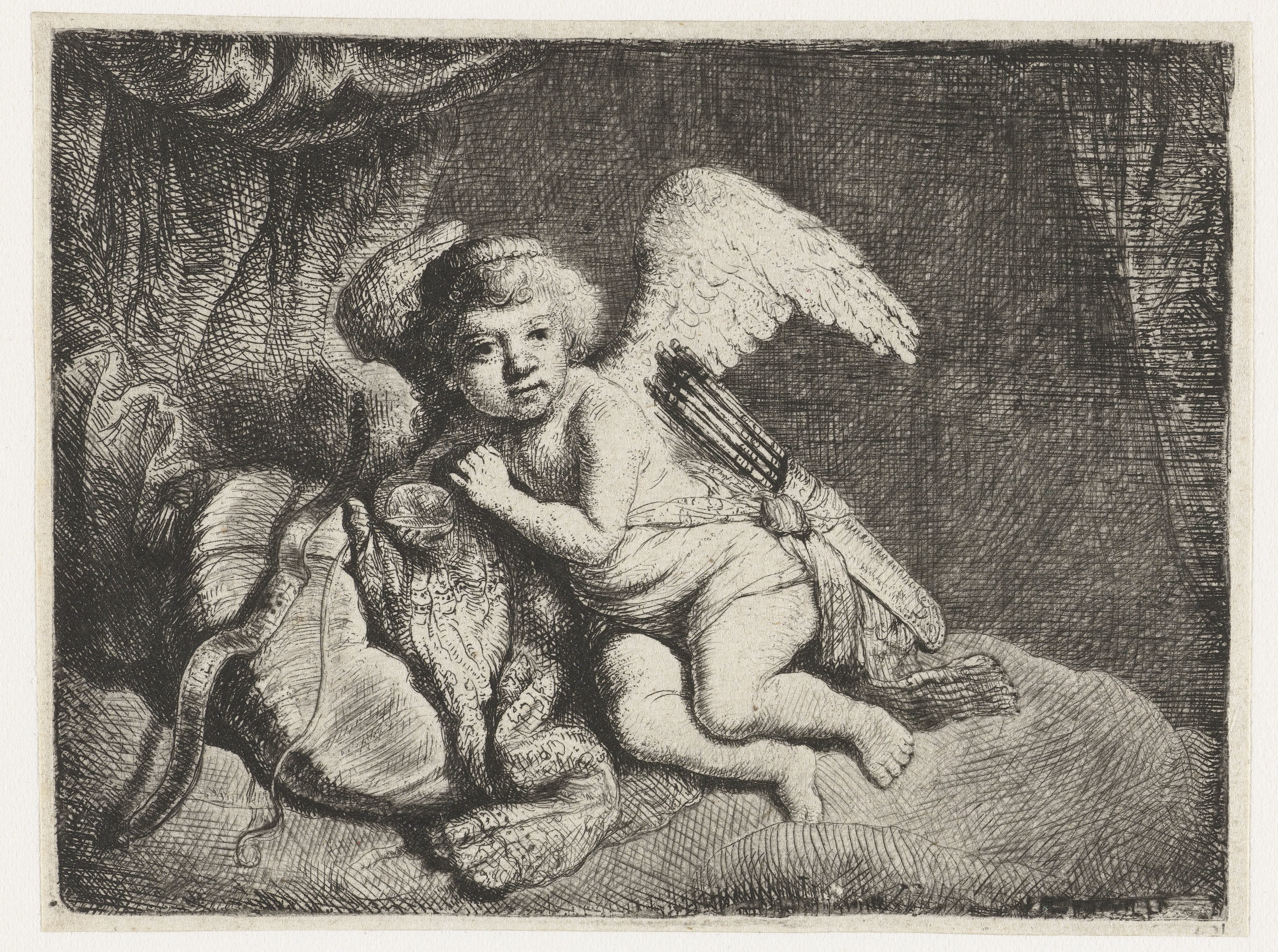 Rustende Cupido Wallpaper
