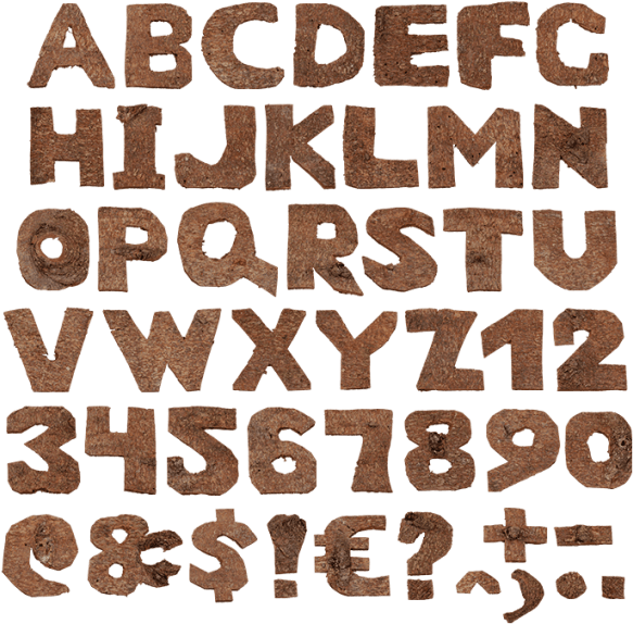 Rustic Alphabet Numbers Symbols PNG