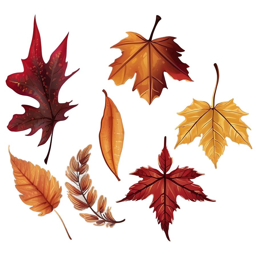 Rustic Autumn Leaves Png Rch35 PNG