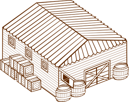 Rustic Barn Outline PNG