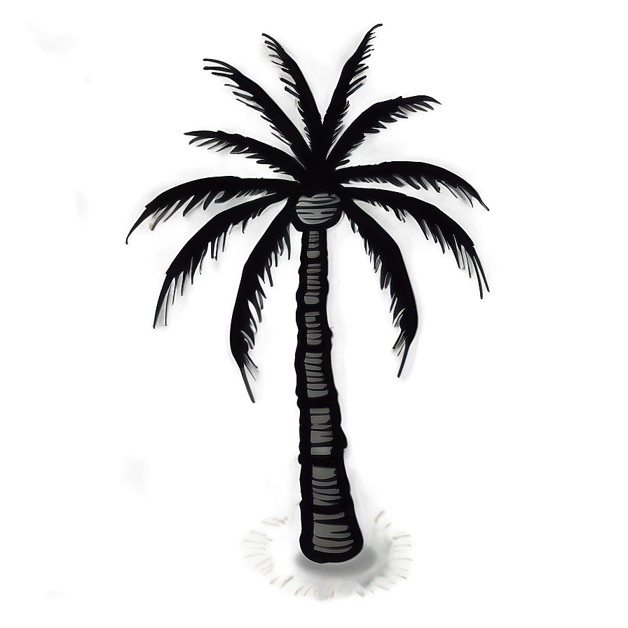Rustic Black Palm Tree Drawing Png 06262024 PNG