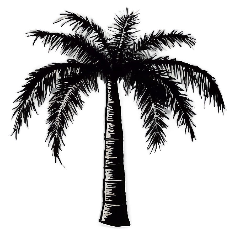 Rustic Black Palm Tree Drawing Png Cnt PNG