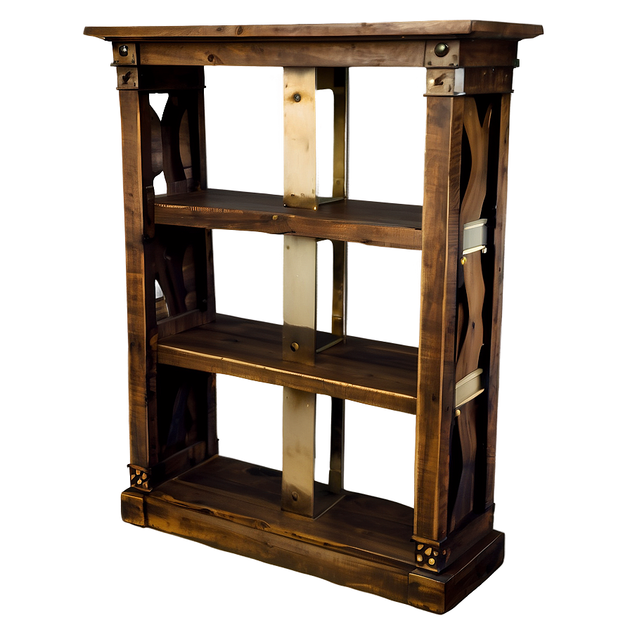 Rustic Bookshelf Png Lws21 PNG