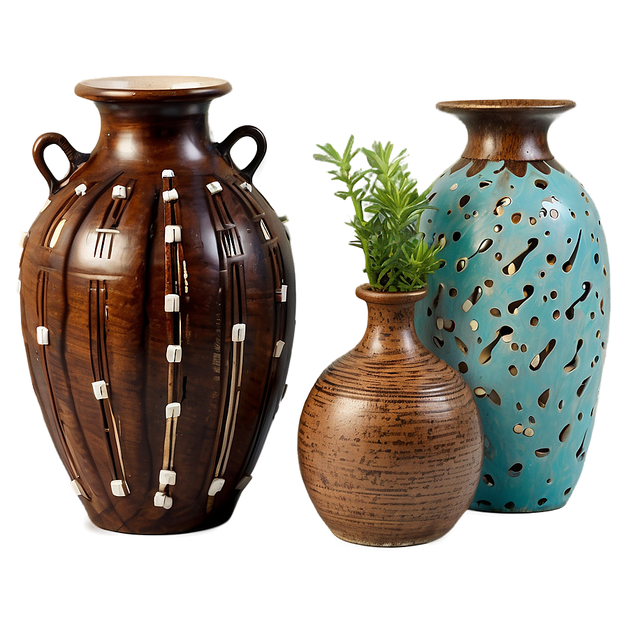 Rustic Ceramic Vases Png 06132024 PNG