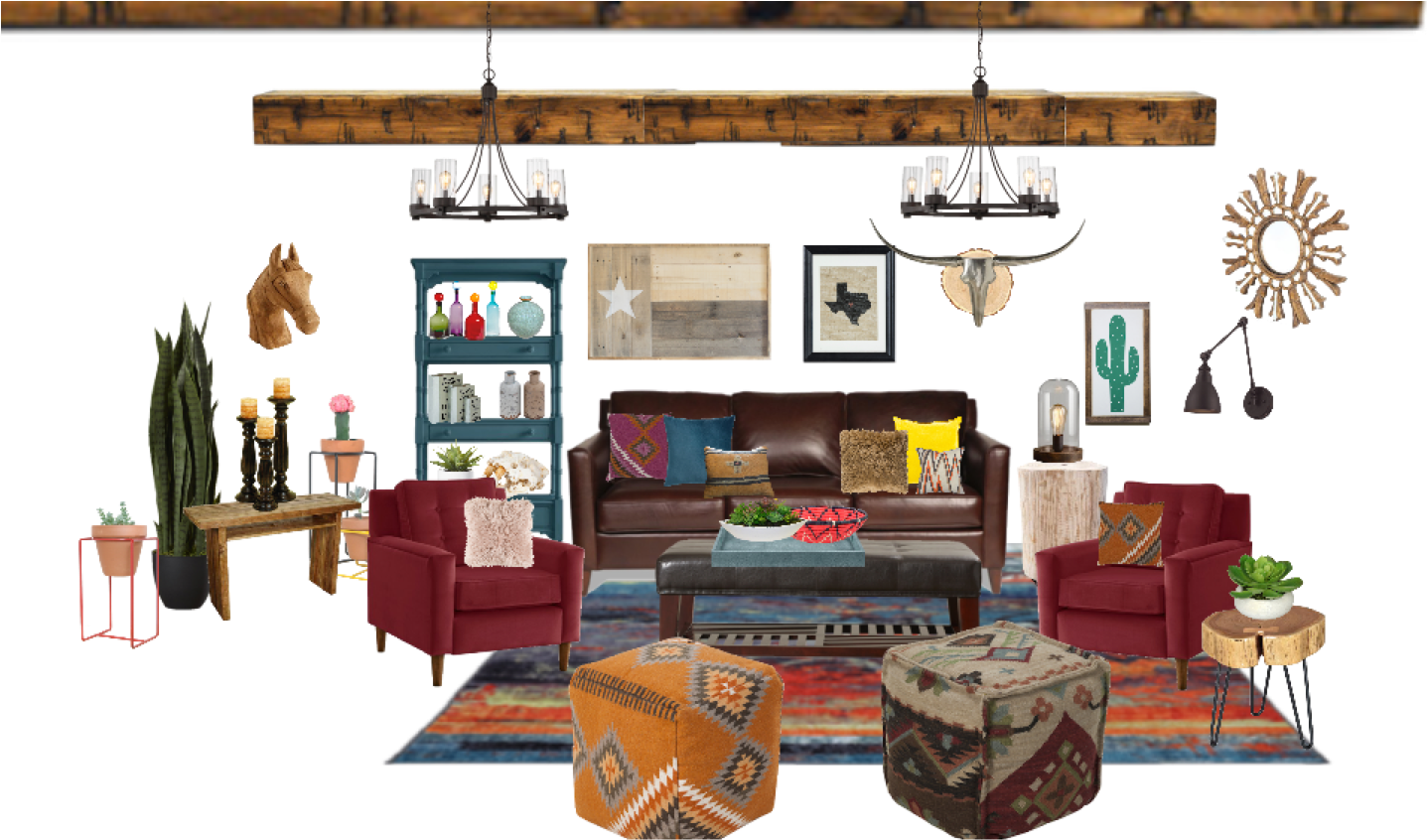 Rustic Chic Living Room Decor PNG