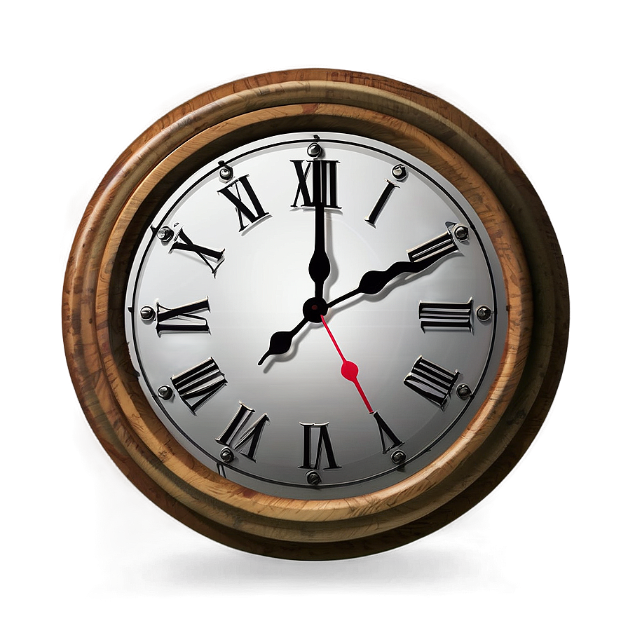 Rustic Clock Clipart Png 06262024 PNG
