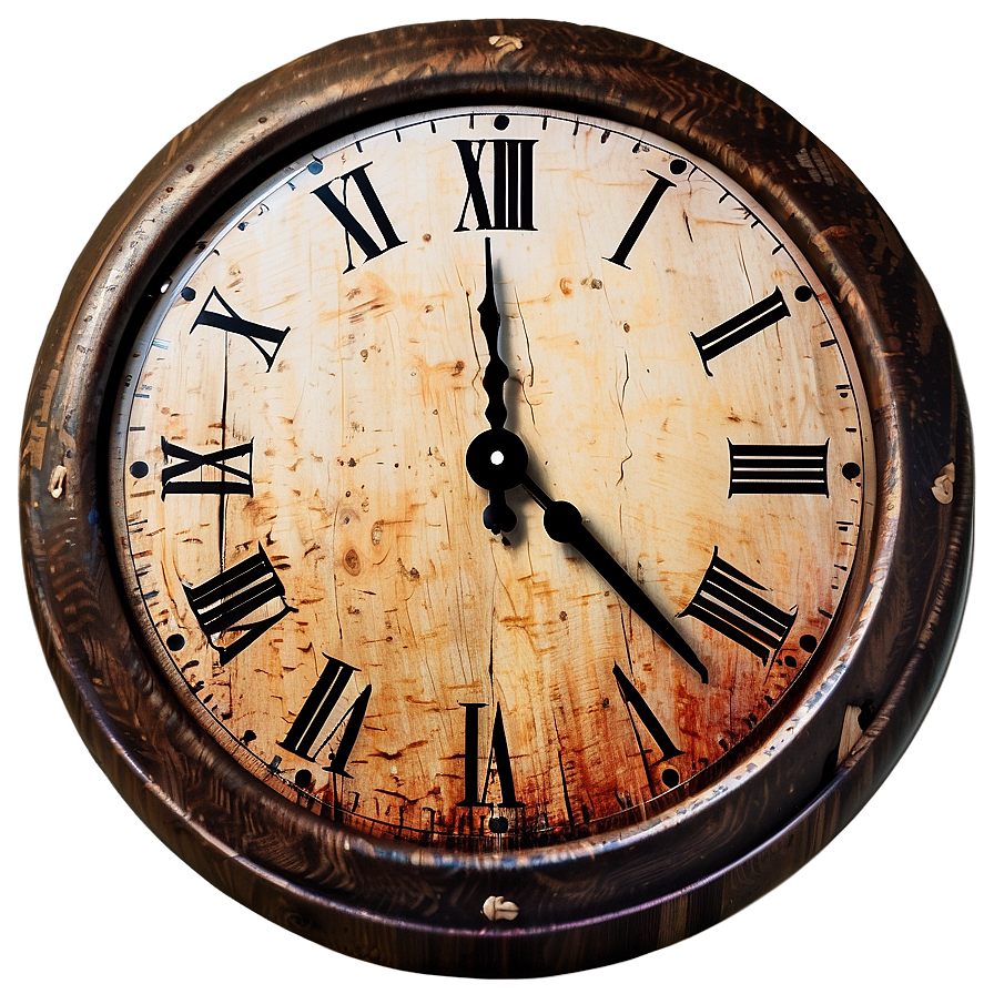 Rustic Clock Clipart Png 06262024 PNG