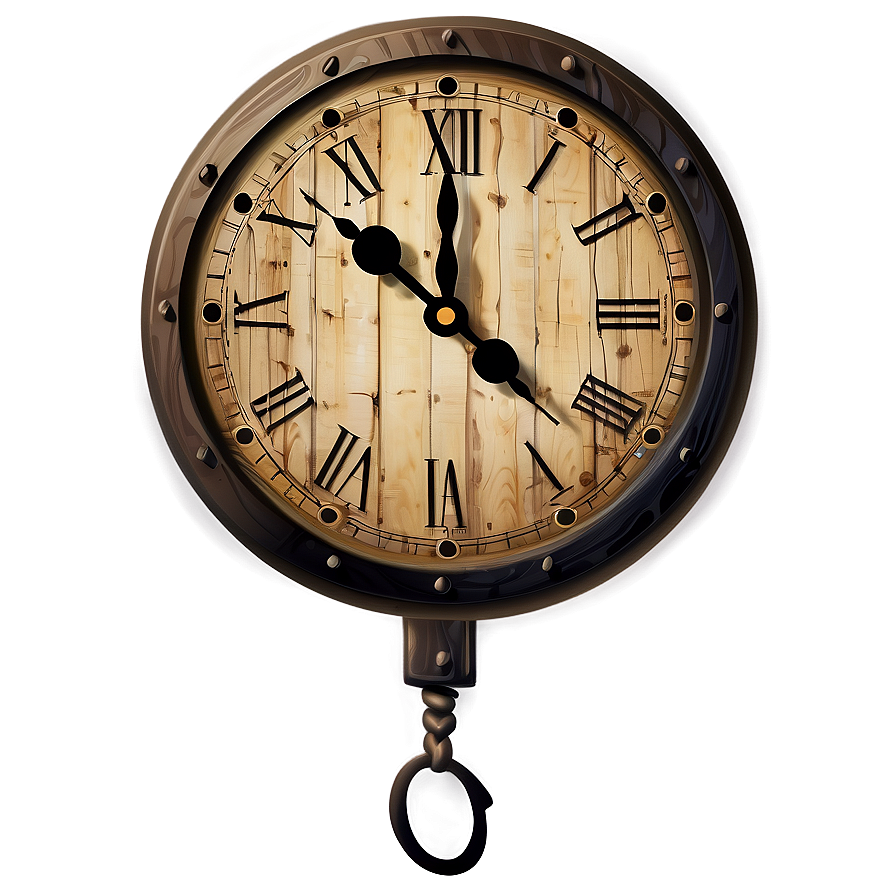 Rustic Clock Clipart Png Nrx53 PNG