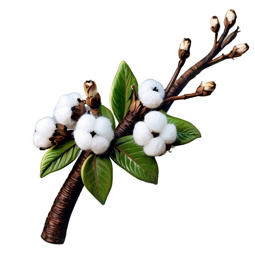 Rustic Cotton Branch Png Xtq PNG