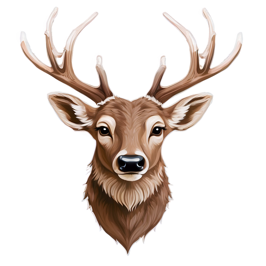 Rustic Deer Head Drawing Png 06212024 PNG