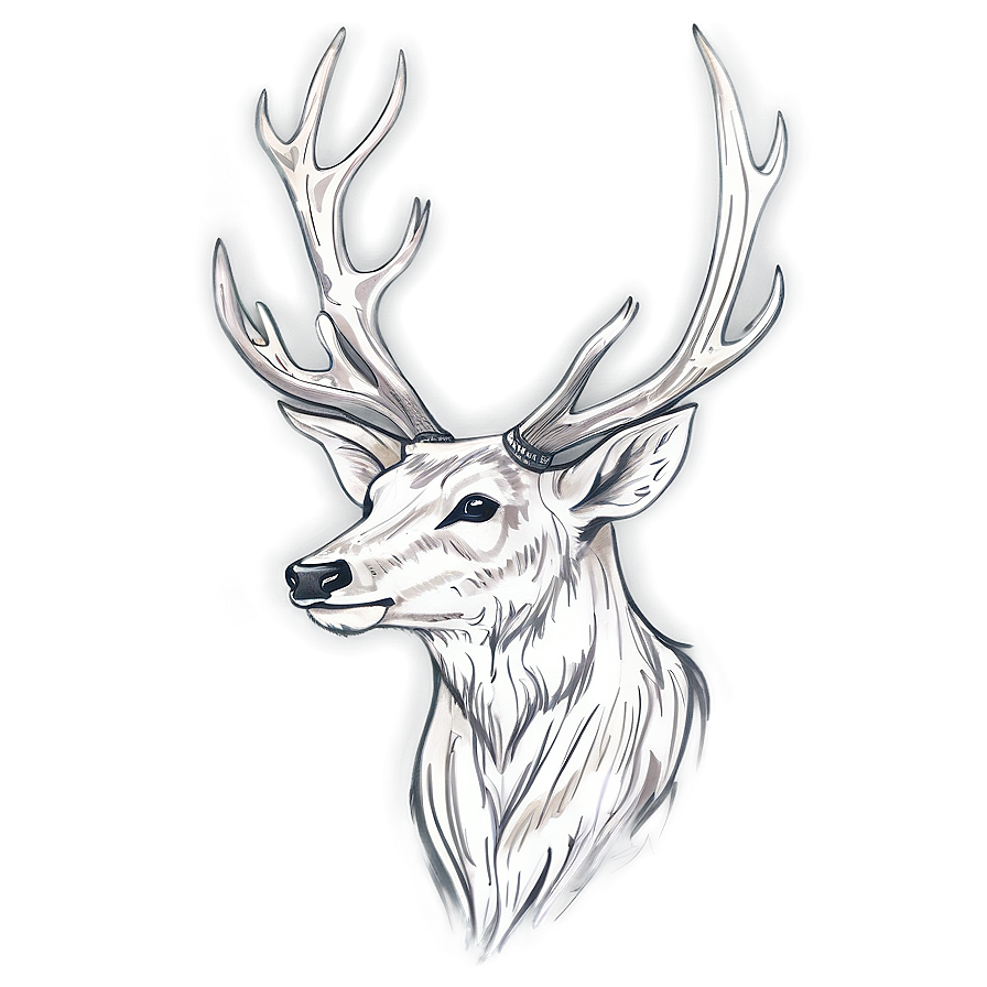Rustic Deer Sketch Png 05062024 PNG