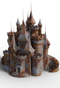 Rustic Fantasy Castle Model PNG