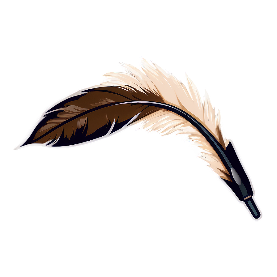 Rustic Feather Pen Png 06122024 PNG