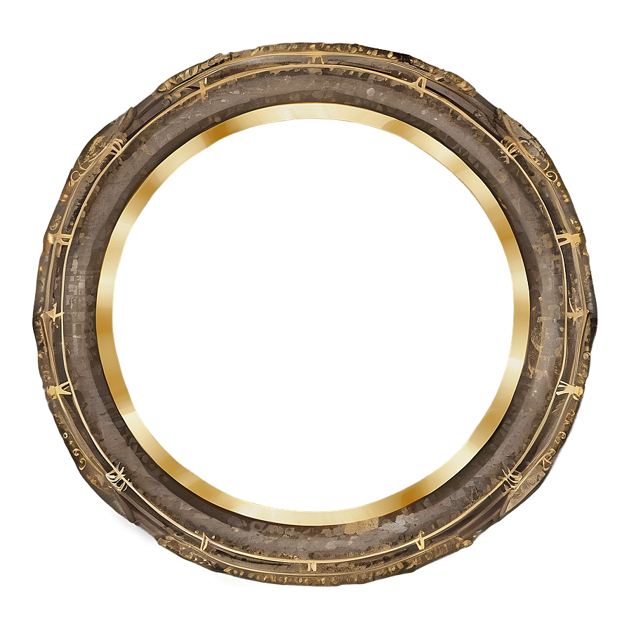 Rustic Gold Circle Frame Png Xdm PNG