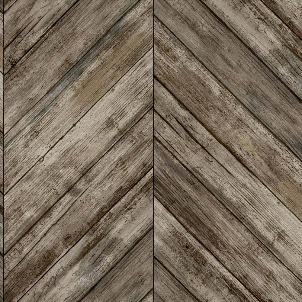 Rustic Herringbone Wood Pattern Wallpaper