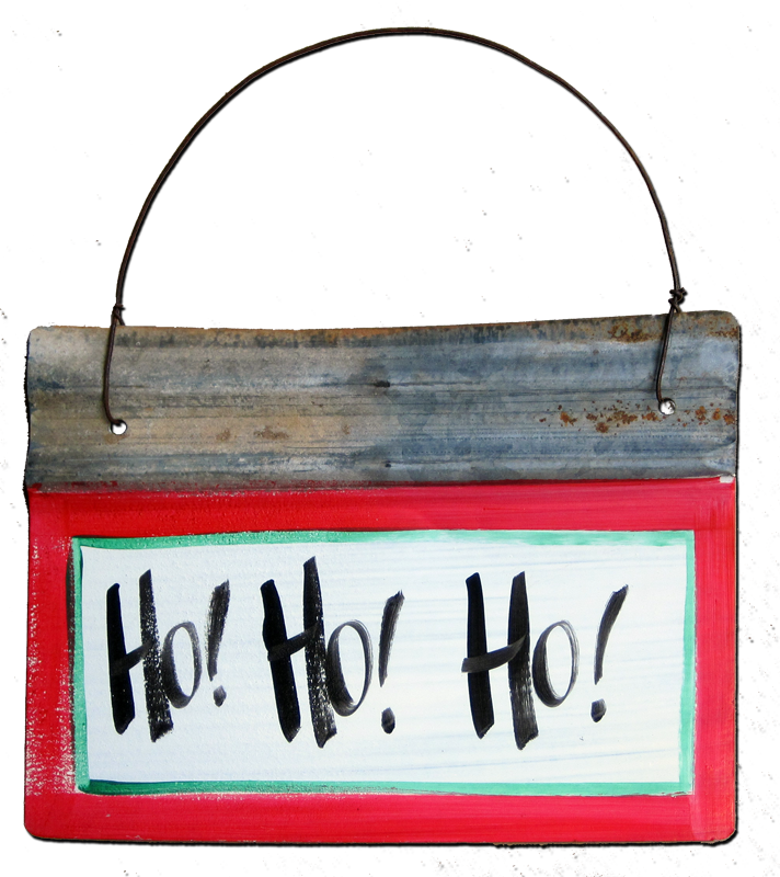 Rustic Holiday Sign Ho Ho Ho PNG