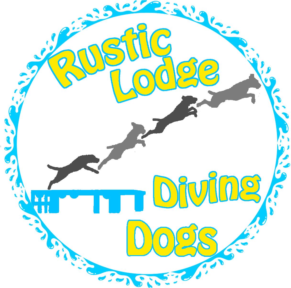 Rustic Lodge Diving Dogs Logo PNG