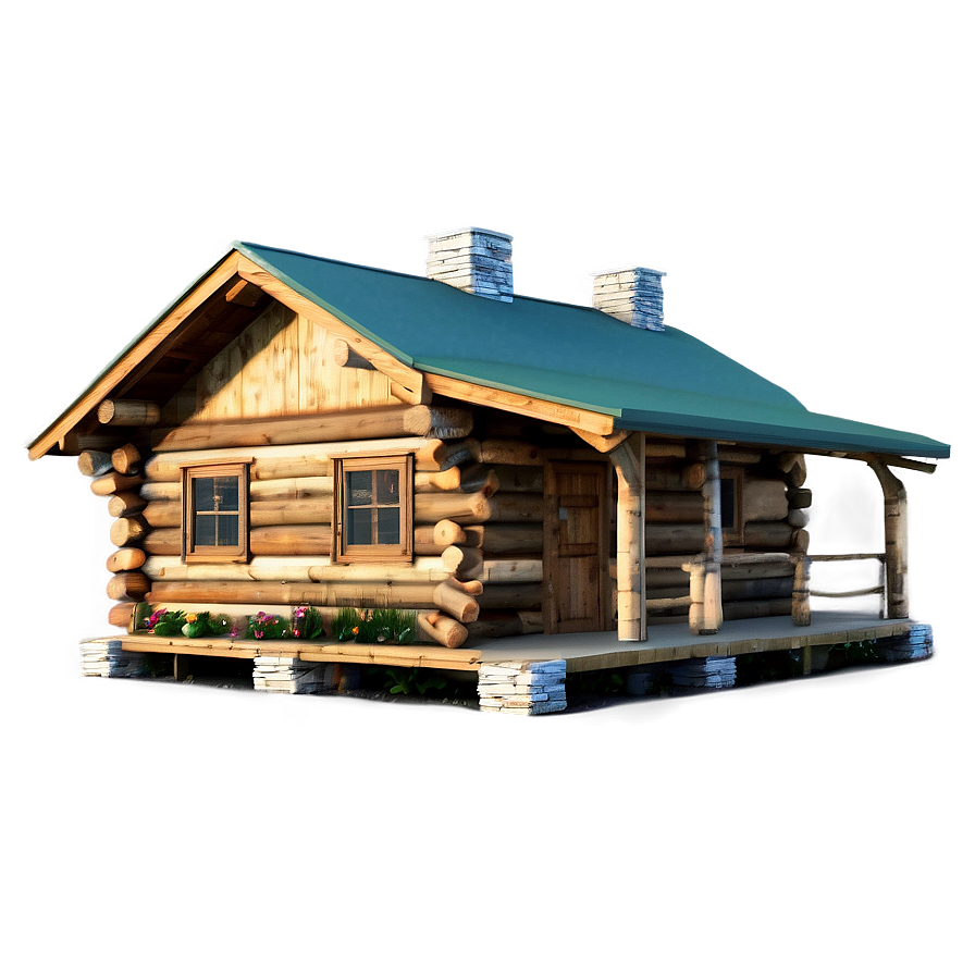 Rustic Log Cabin Design Png 05242024 PNG