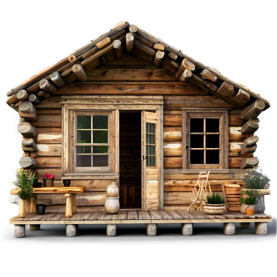 Rustic Log Cabin Design Png Mbm PNG