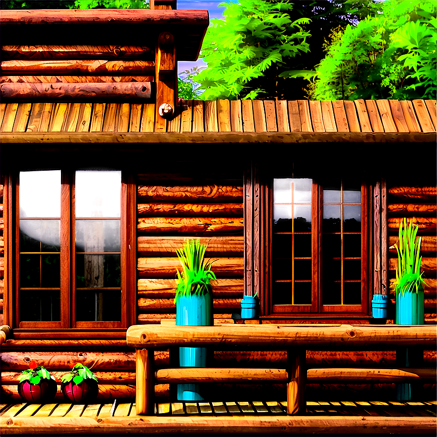 Rustic Log Cabin Design Png Tuq PNG