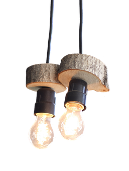 Rustic Log Pendant Lights PNG