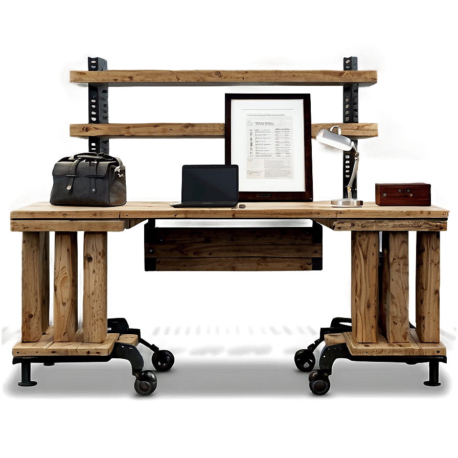 Rustic Office Desk Png 06262024 PNG