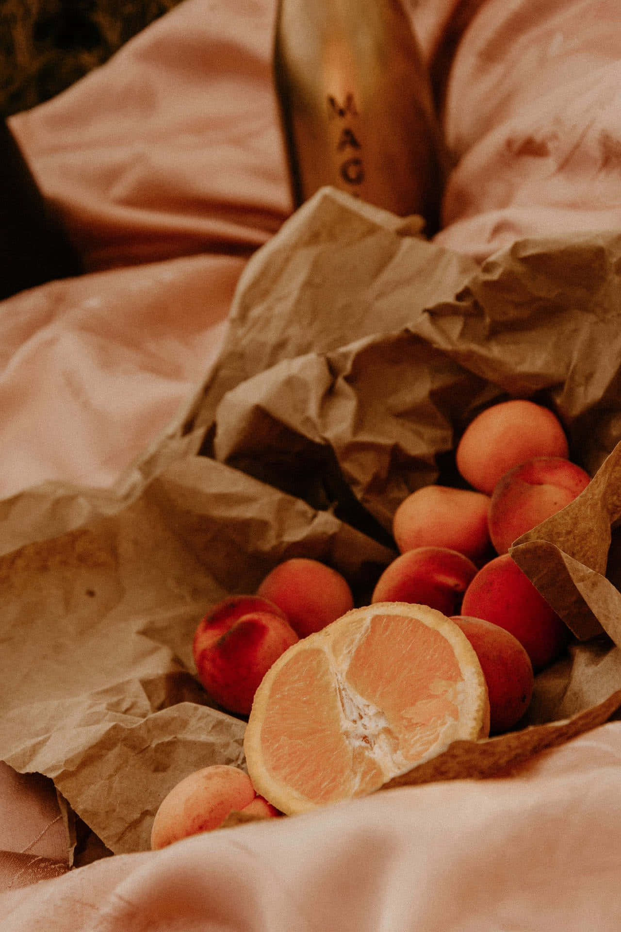 Rustic Orange Fruit Still Life Wallpaper