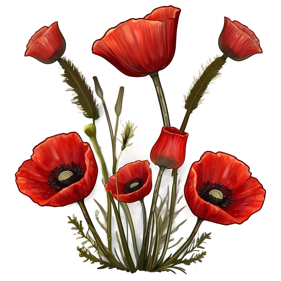 Download Rustic Poppy Composition Png 06112024 | Wallpapers.com