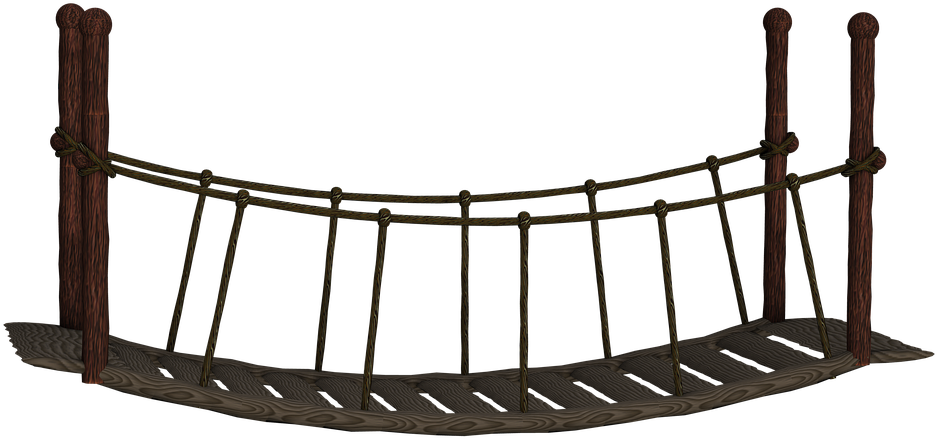 Rustic Rope Bridge Graphic PNG