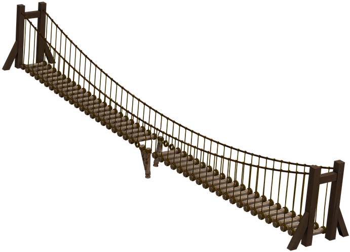 Rustic Rope Bridge3 D Model PNG