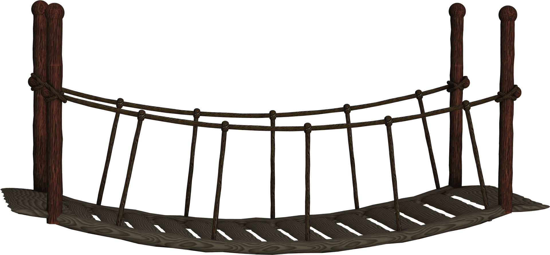 Rustic Rope Bridge3 D Model PNG