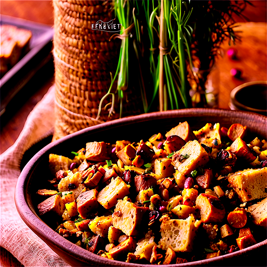 Rustic Rye Bread Stuffing Png 06272024 PNG