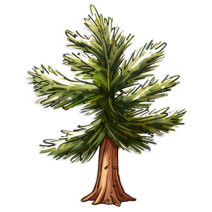 Rustic Spruce Tree Sketch Png Hme PNG