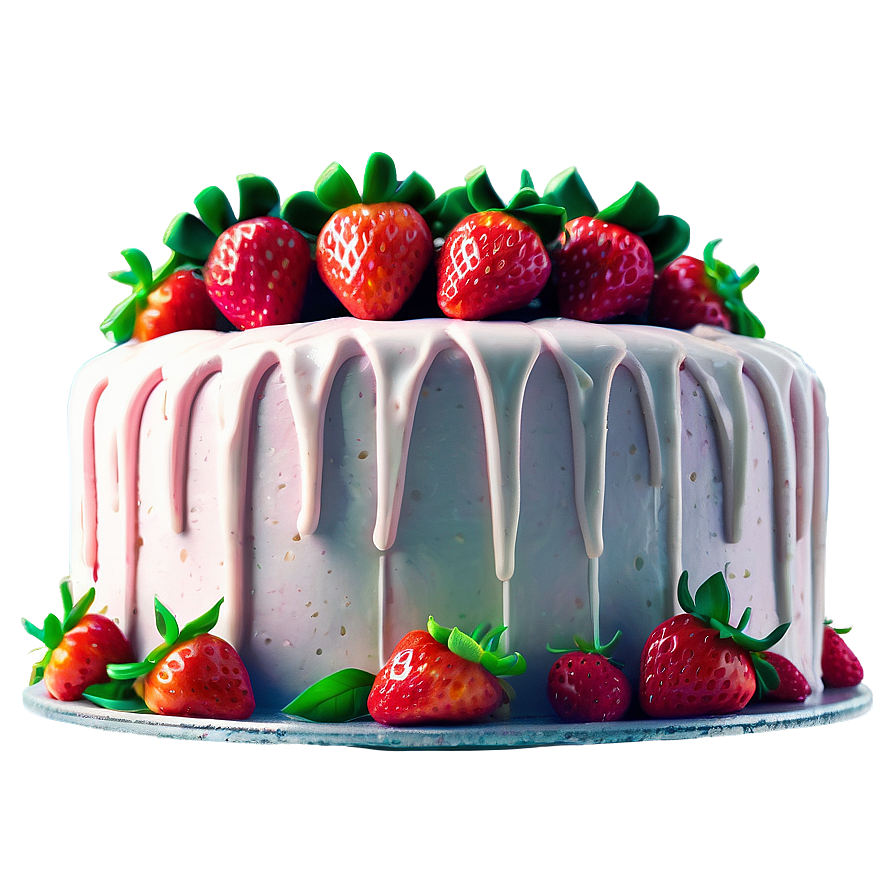 Rustic Strawberry Cake Png Hij PNG