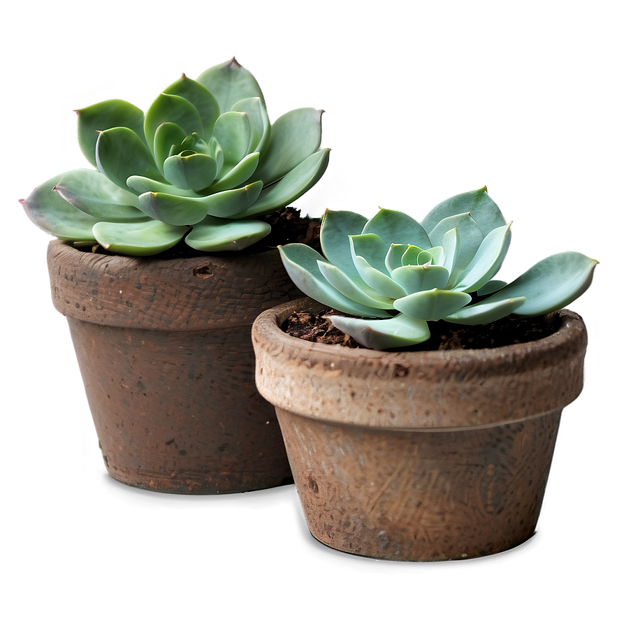 Rustic Succulent Pots Png Opr PNG